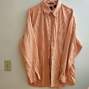 XL GAP Men's Peach Plaid‎ Button Down Shirt